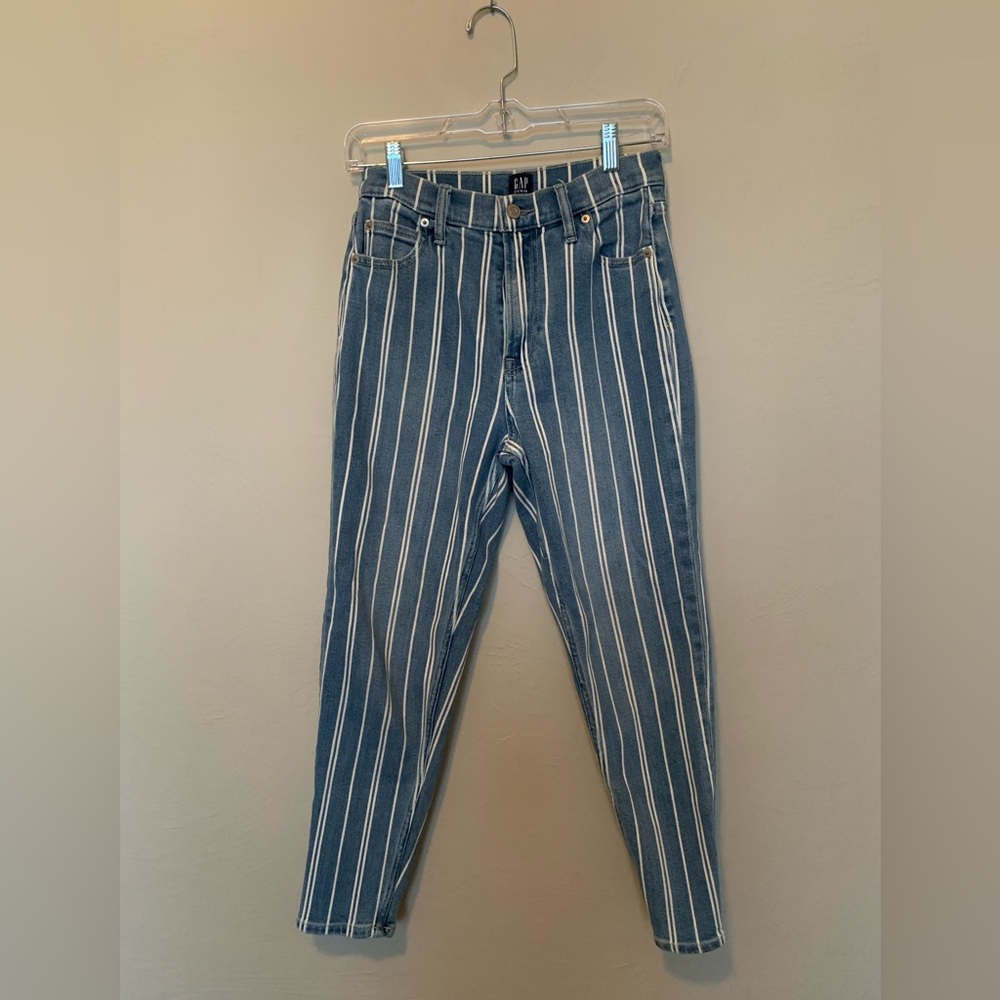 Gap striped straight-leg jeans